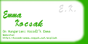 emma kocsak business card